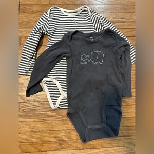 H&M Gray and Striped Onesies